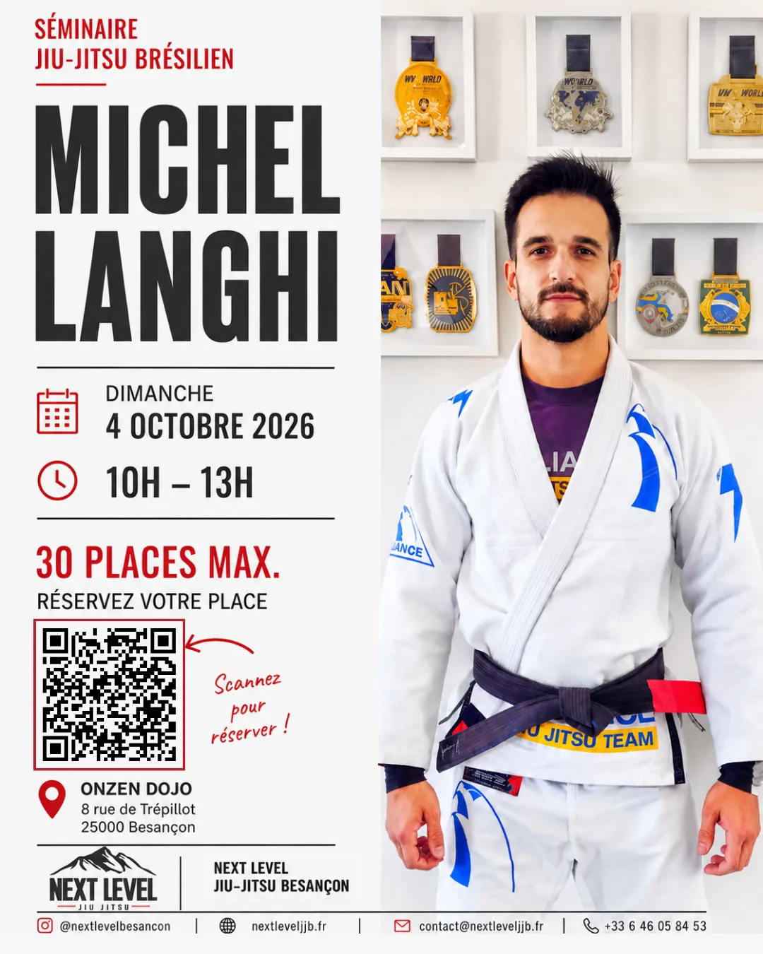 Affiche du séminaire de Jiu-Jitsu Brésilien avec Michel Langhi